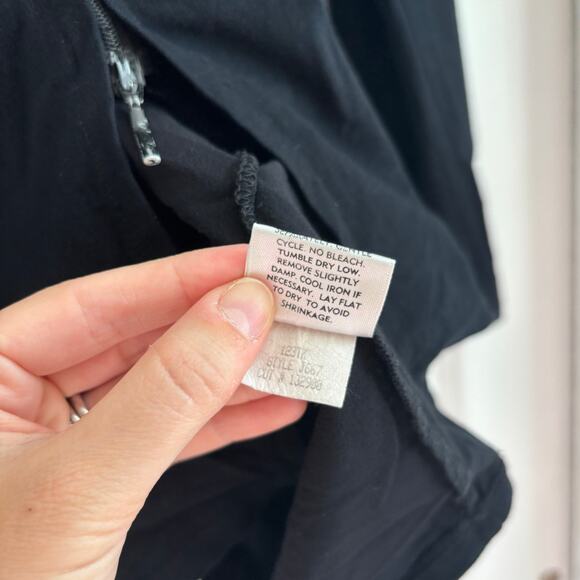 Eileen Fisher Black Stand Collar Jacket Zip Soft Stretch Jersey Knit M - Picture 4 of 9